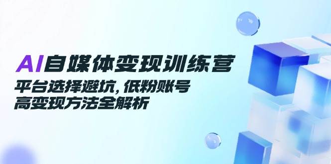 (6.5)AI自媒体变现训练营，平台选择避坑，低粉账号高变现方法全解析