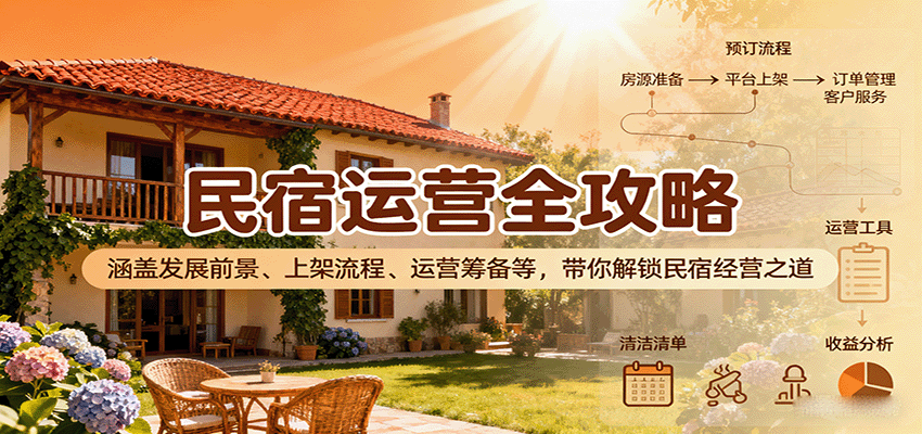 (9.14)民宿运营全攻略：涵盖发展前景、上架流程、运营筹备等，带你解锁民宿经营之道